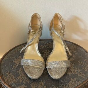 Michael Kors - white gold glitter slingback w/ 2.5” heel - size 7.5
